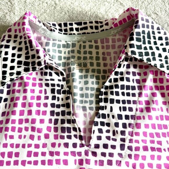 NWOT JoFit Women's Scallop Hem V-Neck Active Athletic Collared Polo - Picture 3 of 10